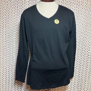 Segments 100% Merino Wool V-Neck Top Black Solid NWOT Sz XXL